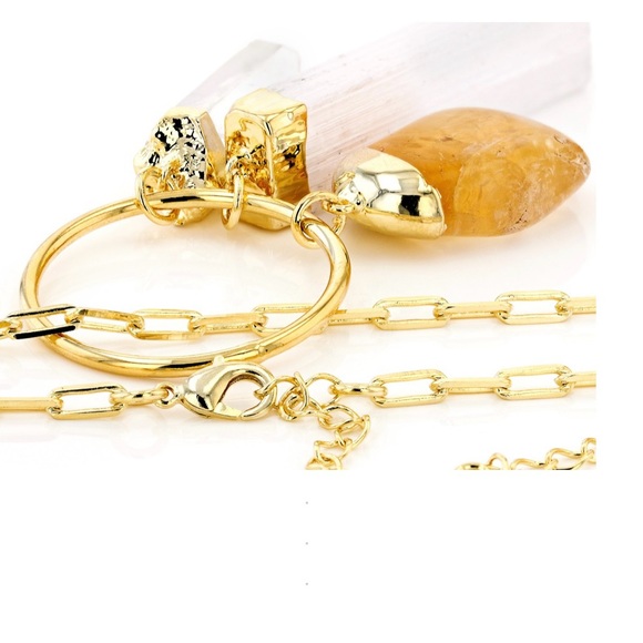 Crystal Quartz, Citrine, & Selenite Necklace - Picture 1 of 3